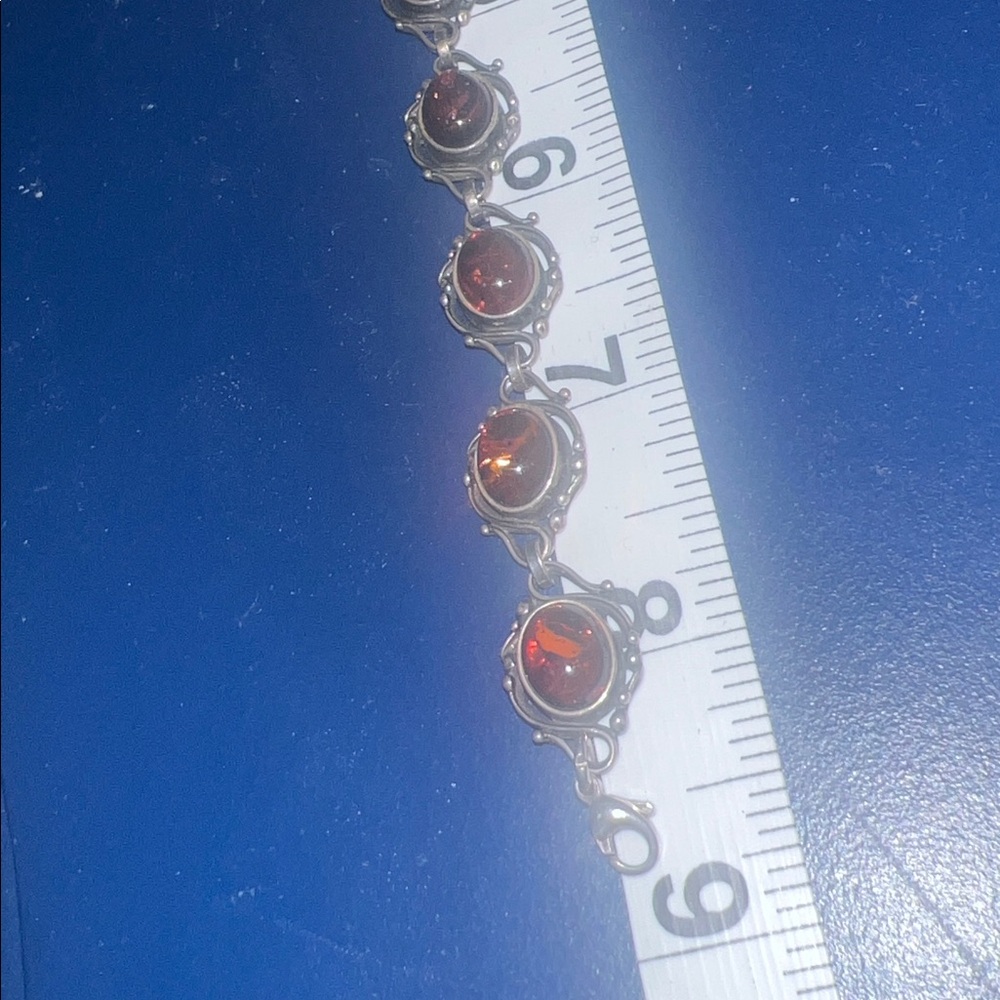 Vintage Natural Baltic Amber with 925 silver bracelet - Picture 8 of 9